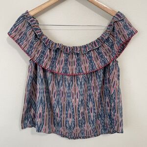 Anthropologie THML Top Womens S Flowy Shirt Cottagecore Peasant Boho Ruffle